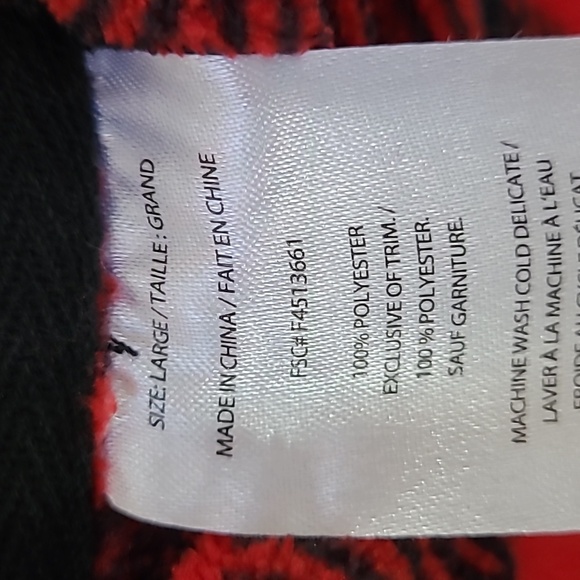 Buffalo Plaid Long Sweater - Muff Pocket - Large - Picture 4 of 6